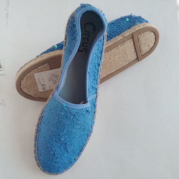 New Circus by Sam Edelman Blue Sequins Flat  Espadrille Shoes Women's Size 9.5 - Picture 8 of 17